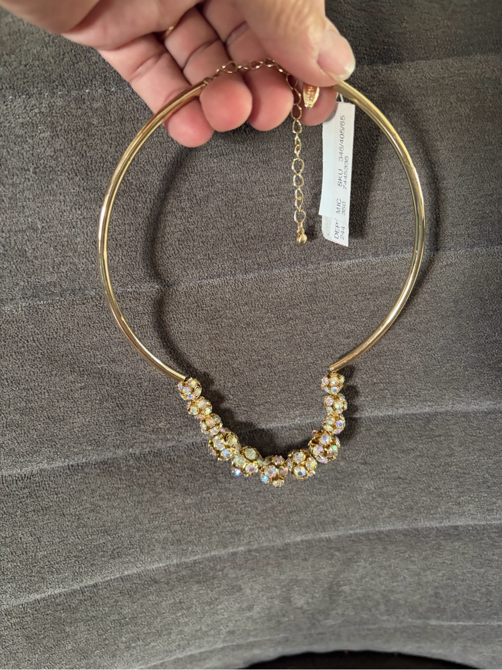 Natasha gold tone Crystal Choker Necklace - Women Jewelry NWT